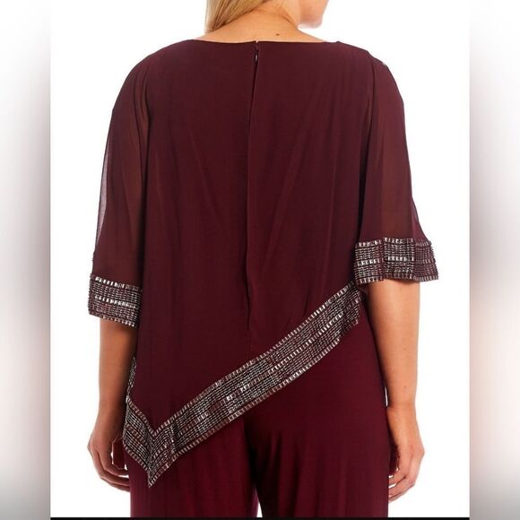 SLNY foil trim asymmetrical pop over jumpsuit - Picture 4 of 9